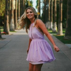 Tobi Lavender Halter Backless Dress